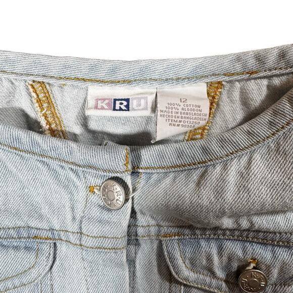 Vintage KRU Denim Dress Girls Sz 12 Button Front 2000s Kids - Picture 3 of 6